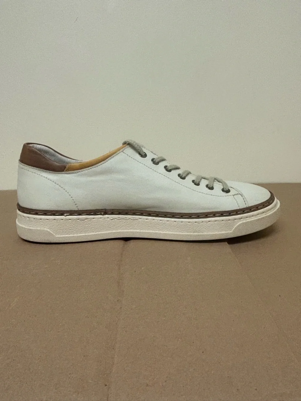 Men's Cream Exton Low-Top Casual Sneakers - Picture 4 of 6